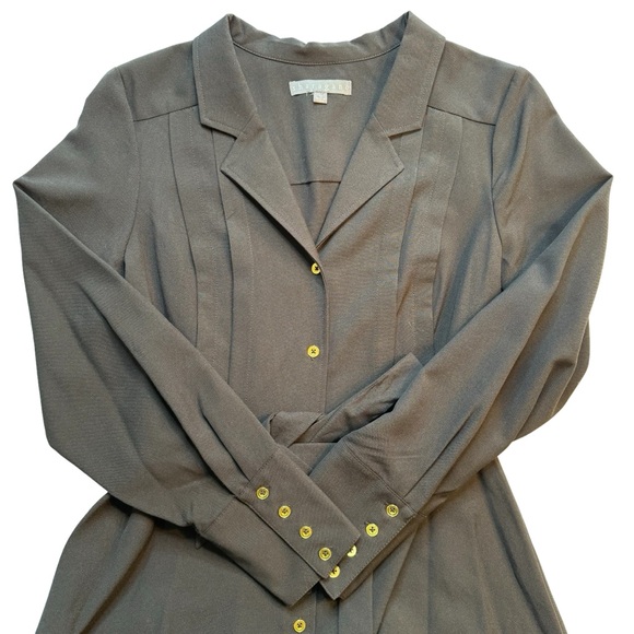 Size 12 Sharagano Black Shirtdress - Picture 2 of 6